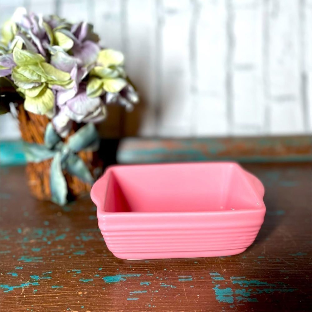 NEW! 5” Celebrate It Ceramic Mini Pink Loaf Pan NWT